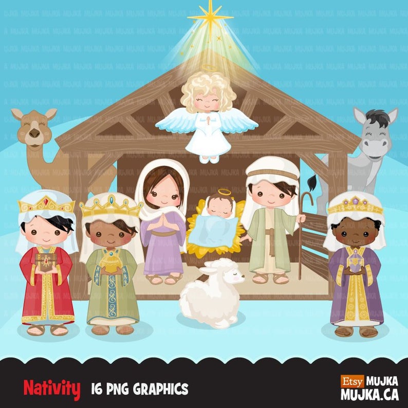 Manger clipart my cute graphics. Nativity religious illustration bible