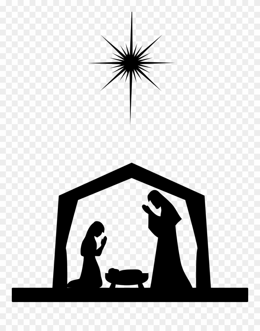 Scene of jesus silhouette. Nativity clipart nursery