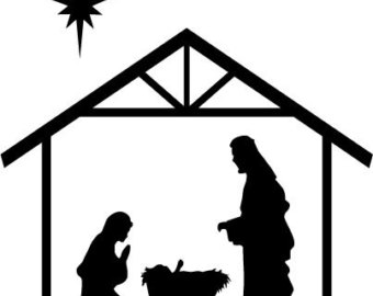 nativity clipart outline