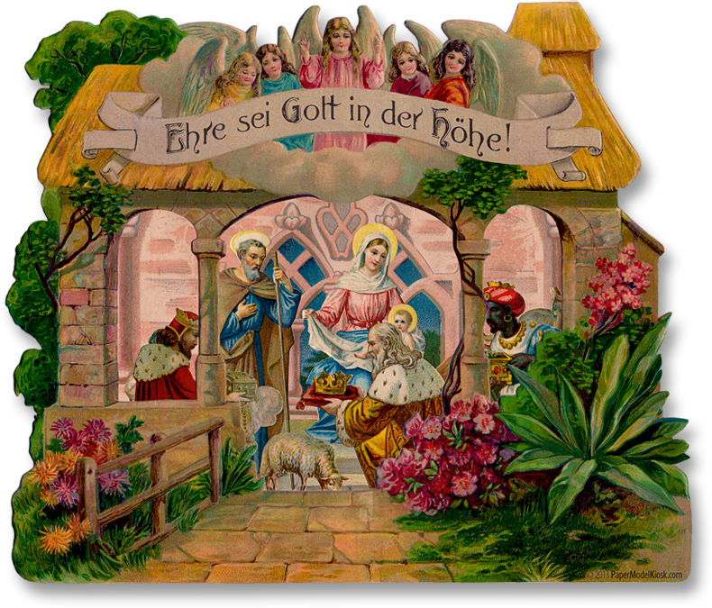 manger clipart vintage