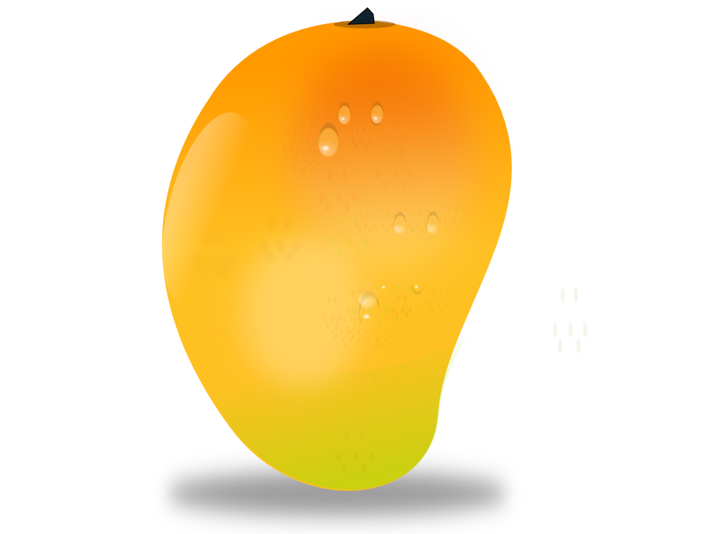 Fruit clipart colored. Mango black and white