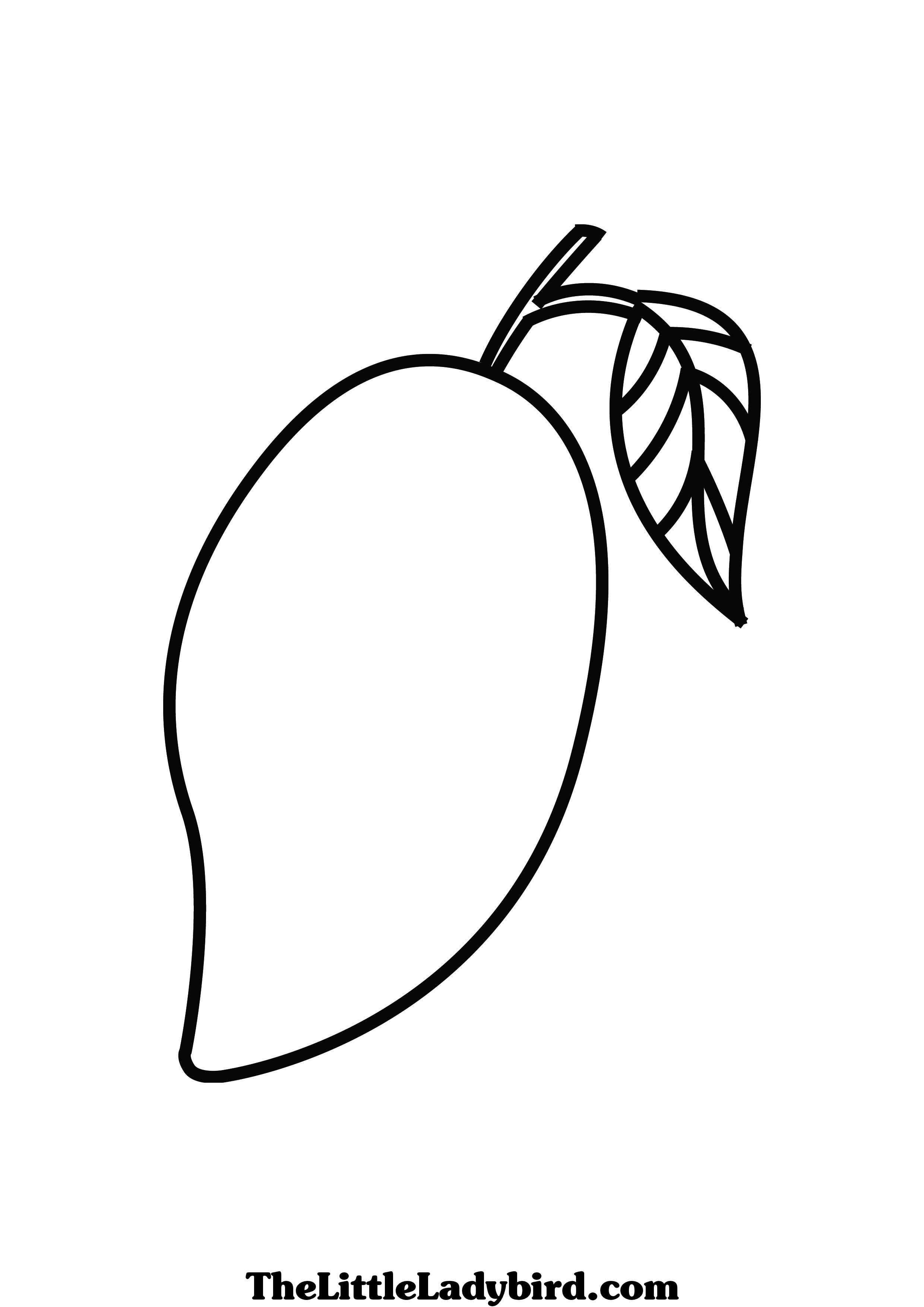 mango clipart colouring page