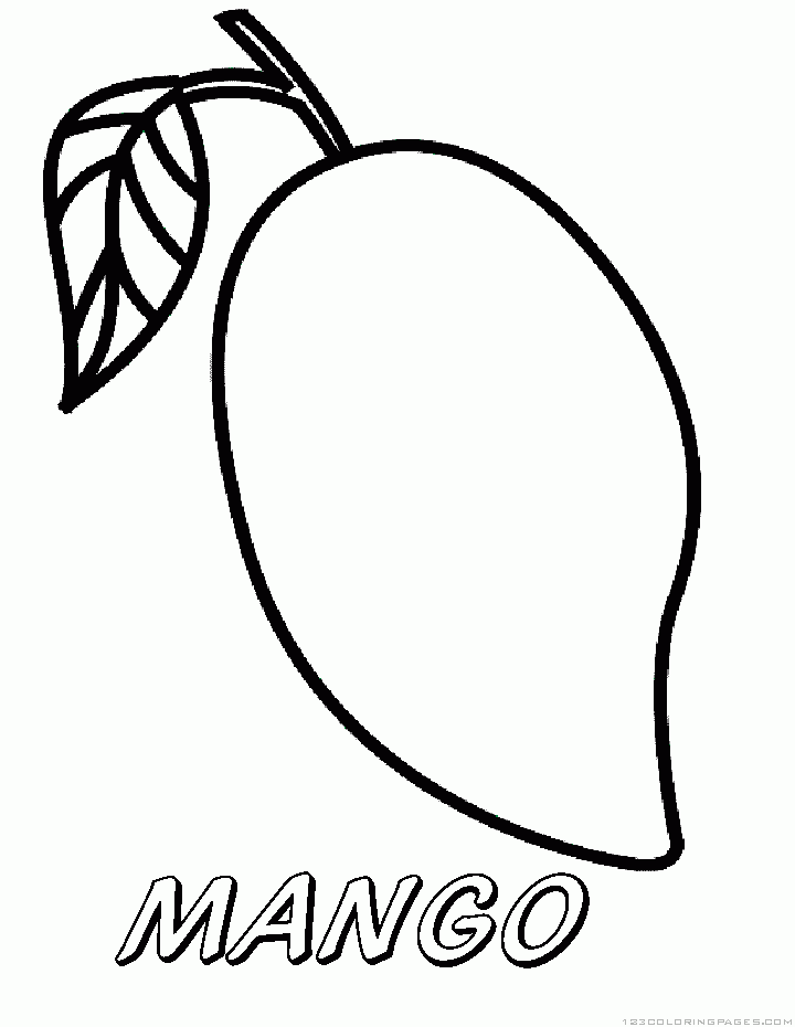 Free coloring pages download. Mango clipart sketches