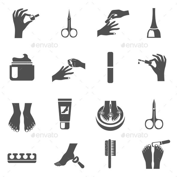 Manicure clipart food symbol. And pedicure black icons