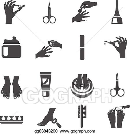 Eps vector and pedicure. Manicure clipart icon