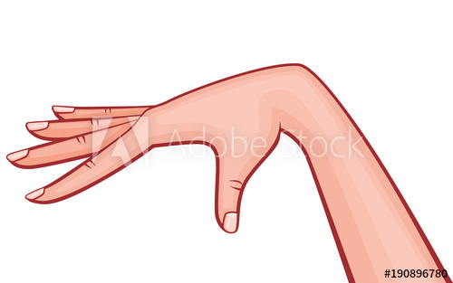 Elegant woman palm down. Manicure clipart lady hand