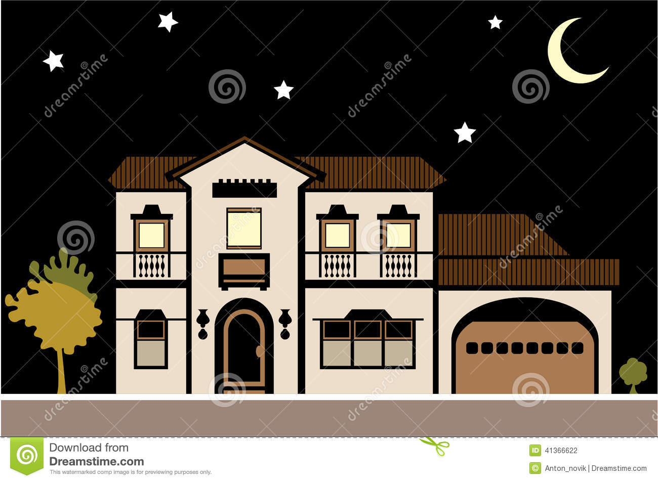 Night panda free images. Mansion clipart cool house