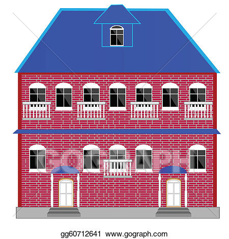 Vector art big two. Mansion clipart double story house
