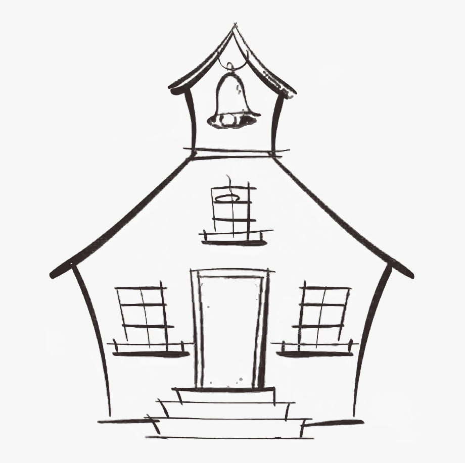 Old house school drawing. Mansion clipart easy