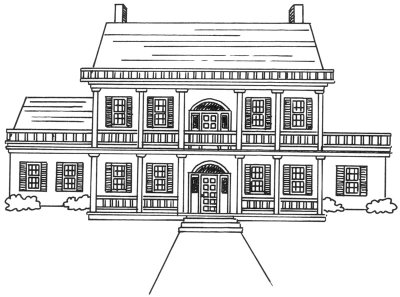 How to draw mansions. Mansion clipart easy