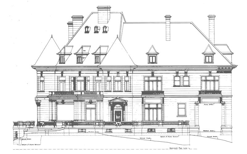 Pittock blueprint. Mansion clipart grand old