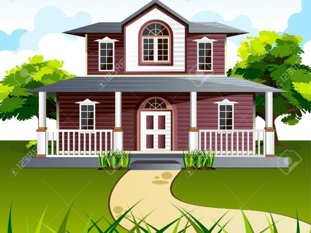 Mansion clipart house lawn. Free download clip art