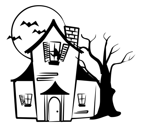 Mansion clipart scary.  haunted house black