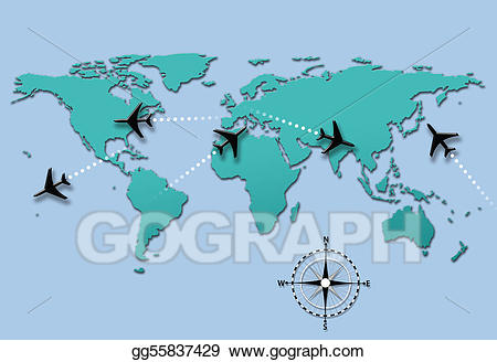 Trail clipart flight path. Drawing airline travel plane