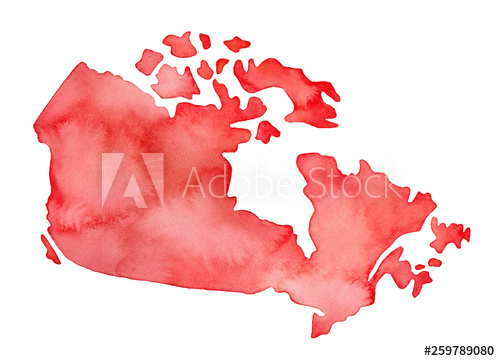 Of canada in bright. Map clipart artistic
