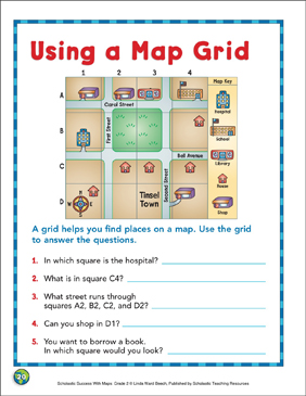 Using a skills printable. Maps clipart grid map