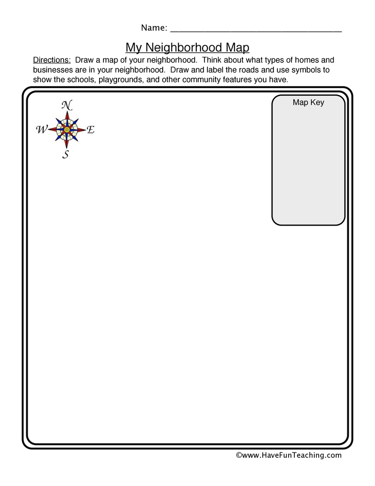 Maps clipart neighborhood map. Worksheet have fun teaching