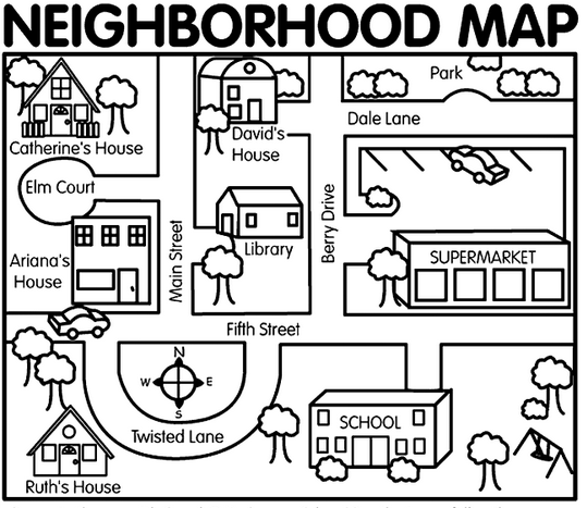 maps clipart neighborhood map