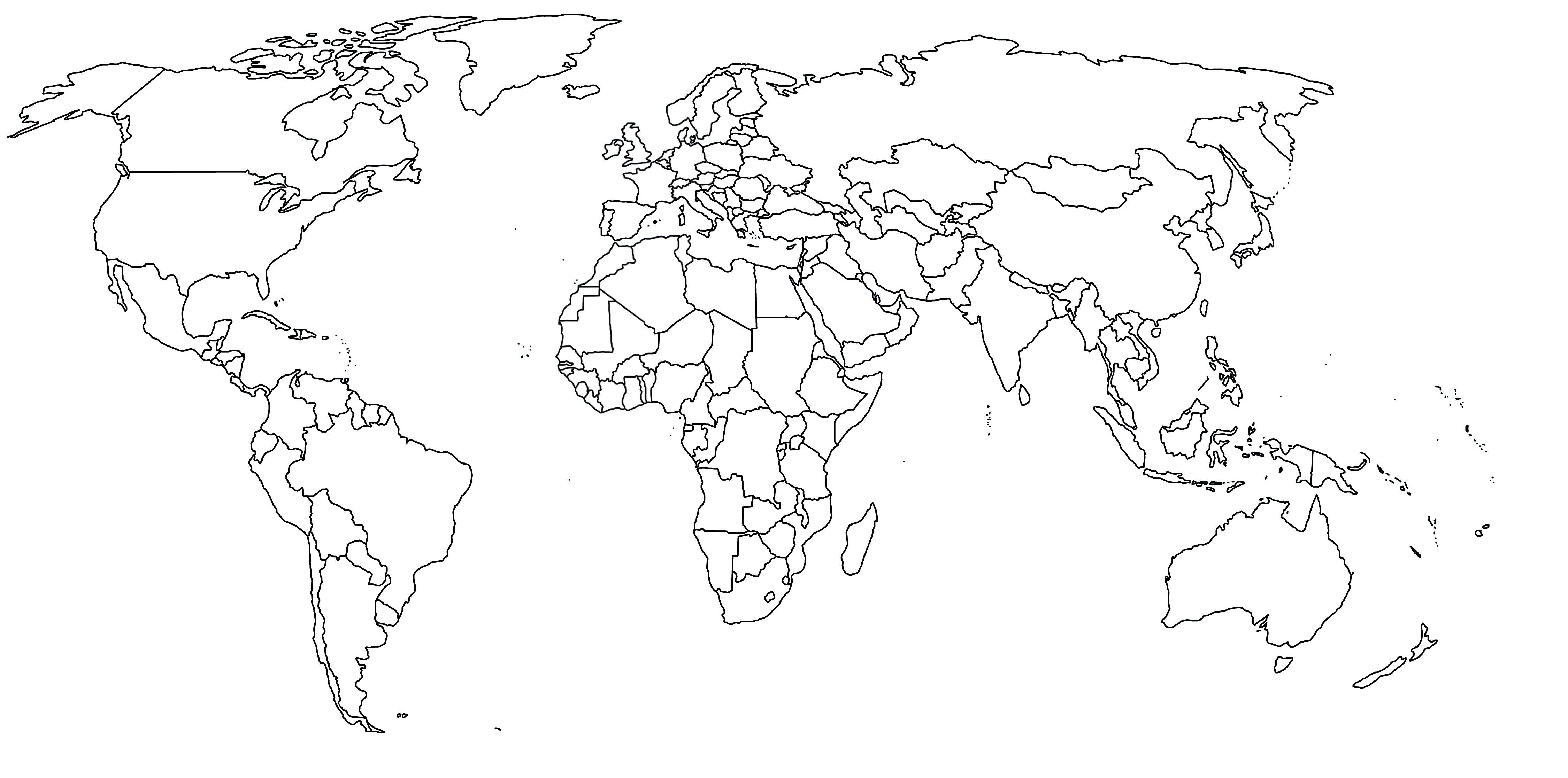 World blank with countries. Maps clipart word map