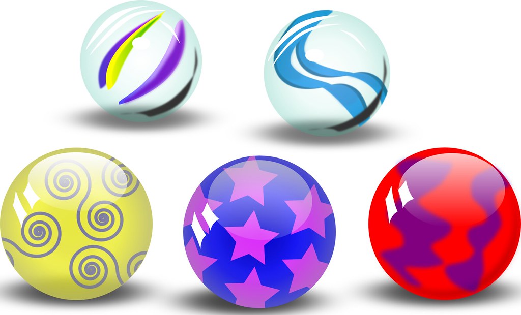 marbles clipart five