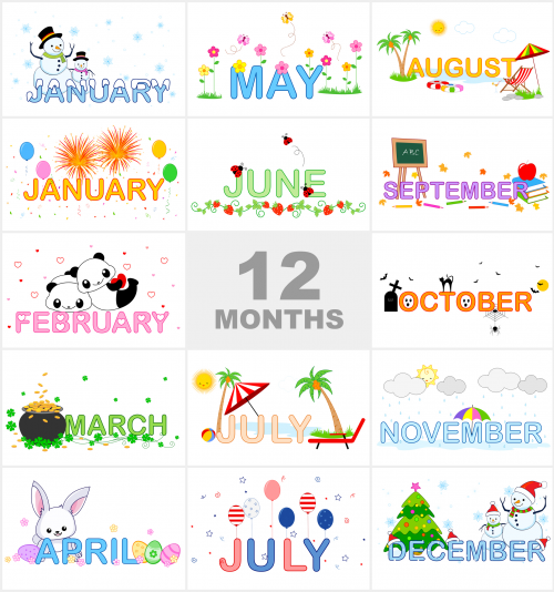 Months of the year. March clipart day time activity