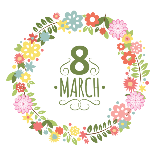  flowers womens day. March clipart floral