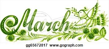 march clipart month name