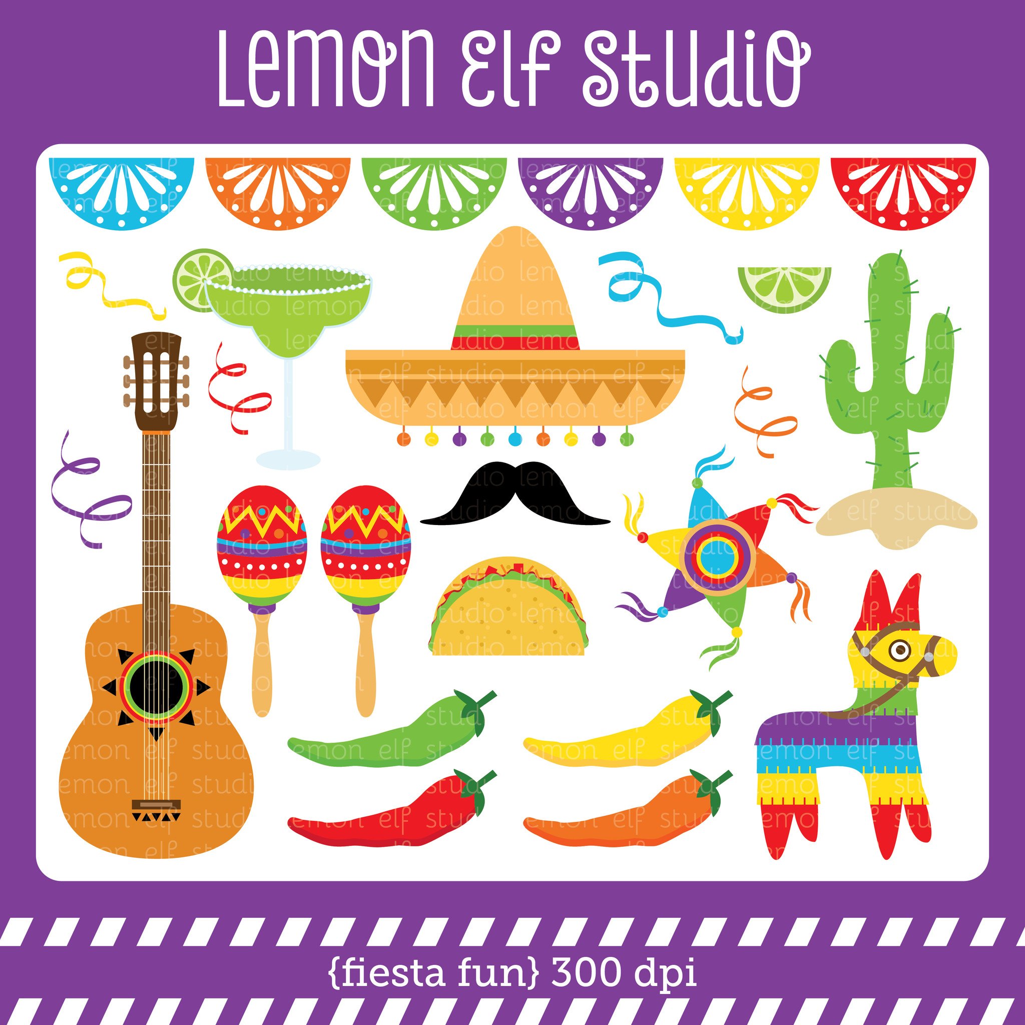 Margarita clipart fiesta. Fun digital les cl
