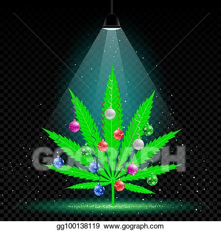 Eps illustration hemp tree. Marijuana clipart christmas