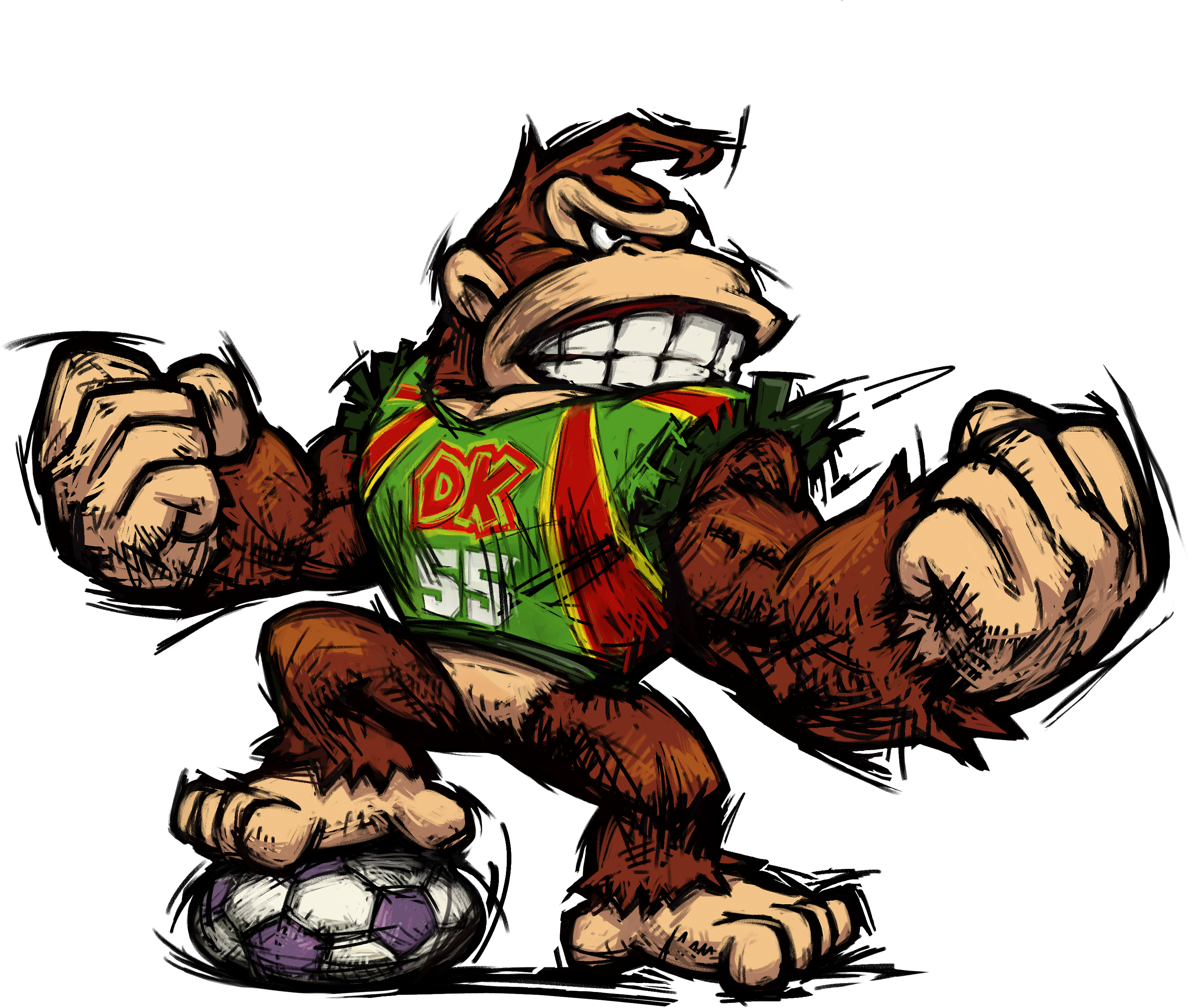 Mario clipart artistic. Donkey kong strikers charged