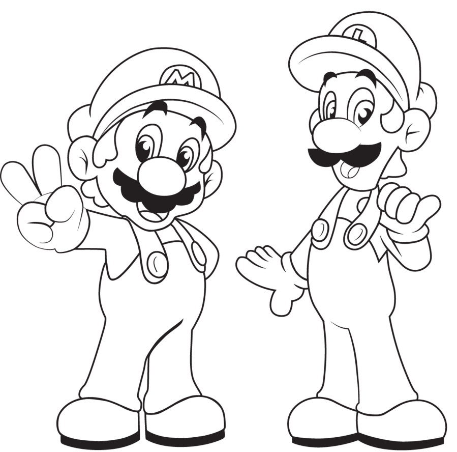 mario clipart coloring