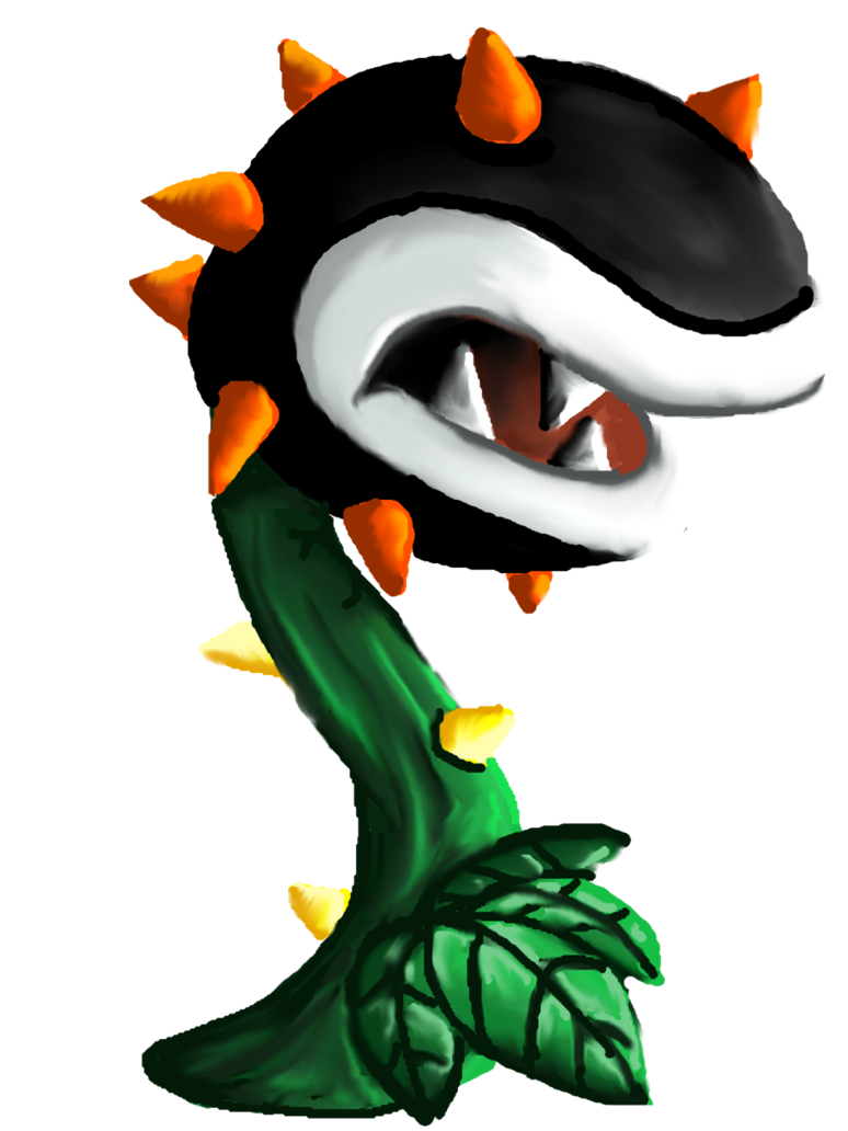Piranha plant by pie. Mario clipart spiky