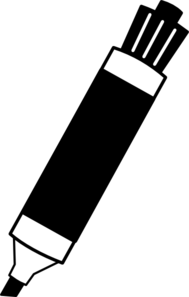 Markers clipart cartoon. Black and white panda