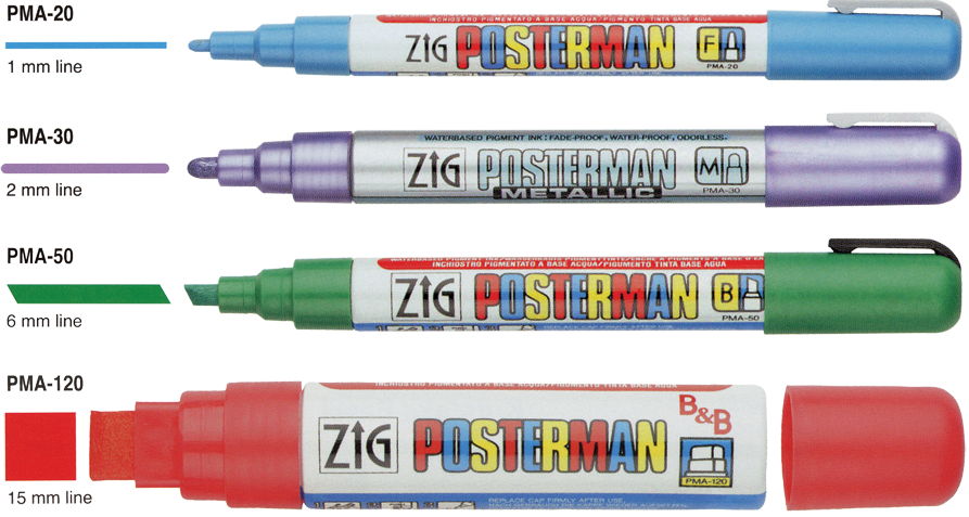 Zig posterman inch tip. Markers clipart sharpie marker