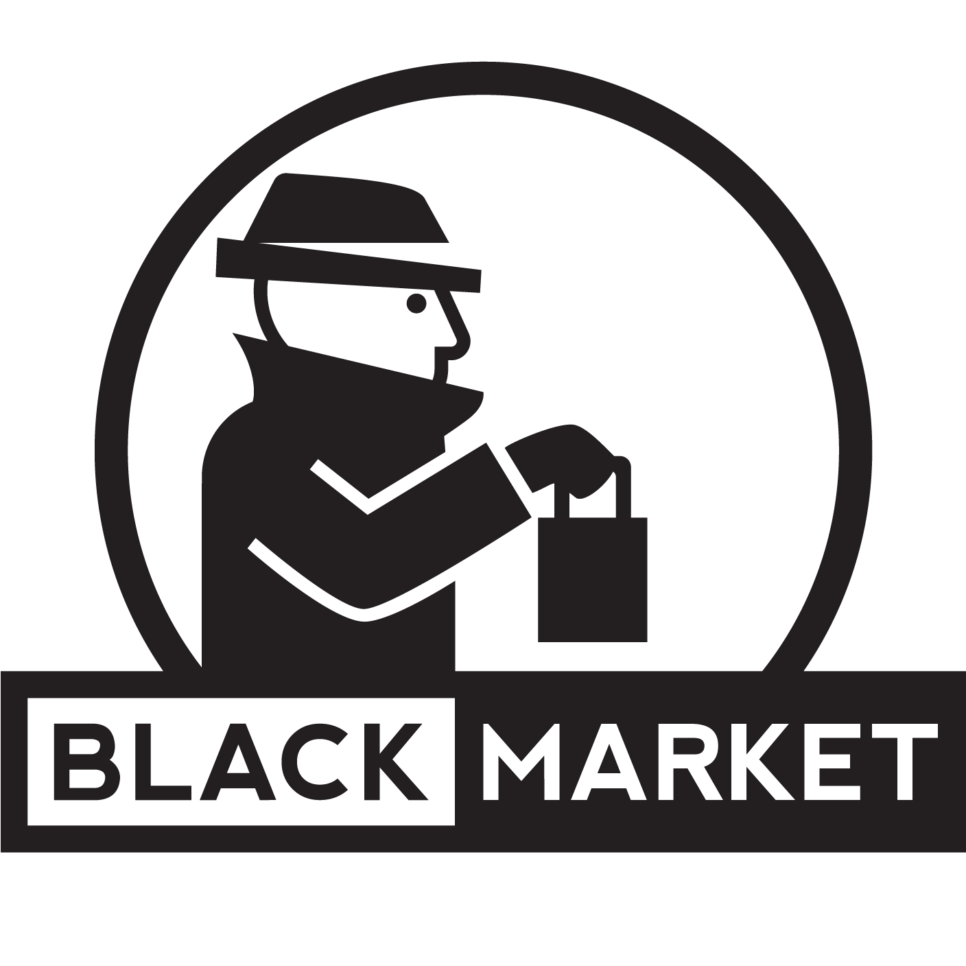 market clipart black and white