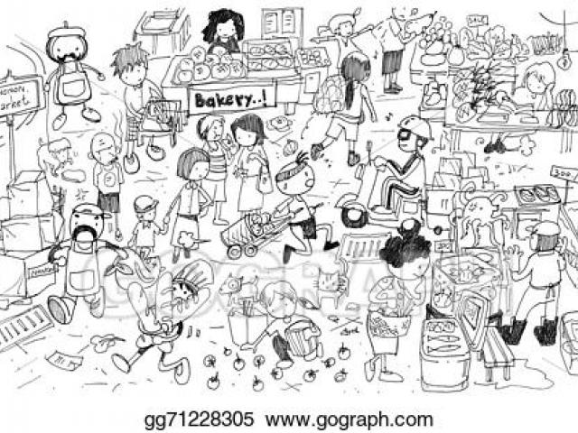 Market clipart busy market. Free download clip art