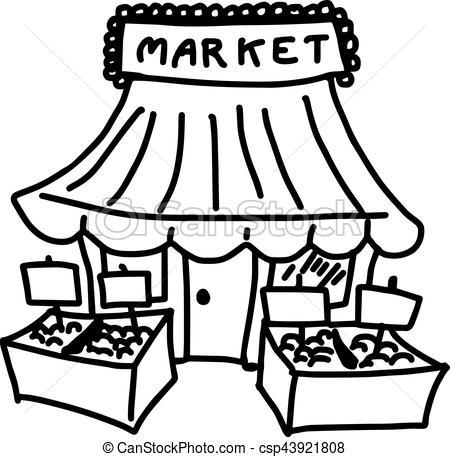 market clipart drawing