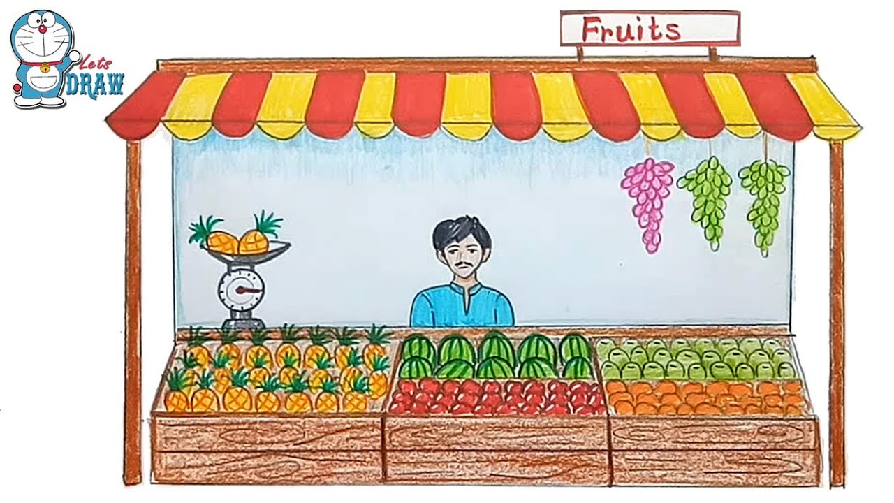 market clipart fruit seller