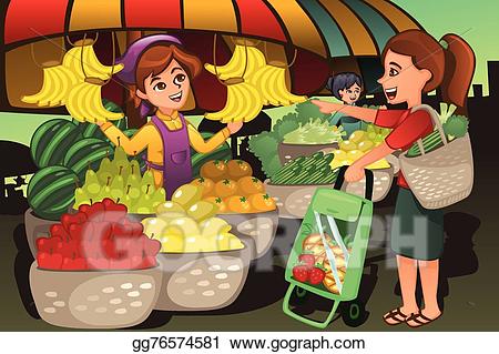 market clipart fruit seller