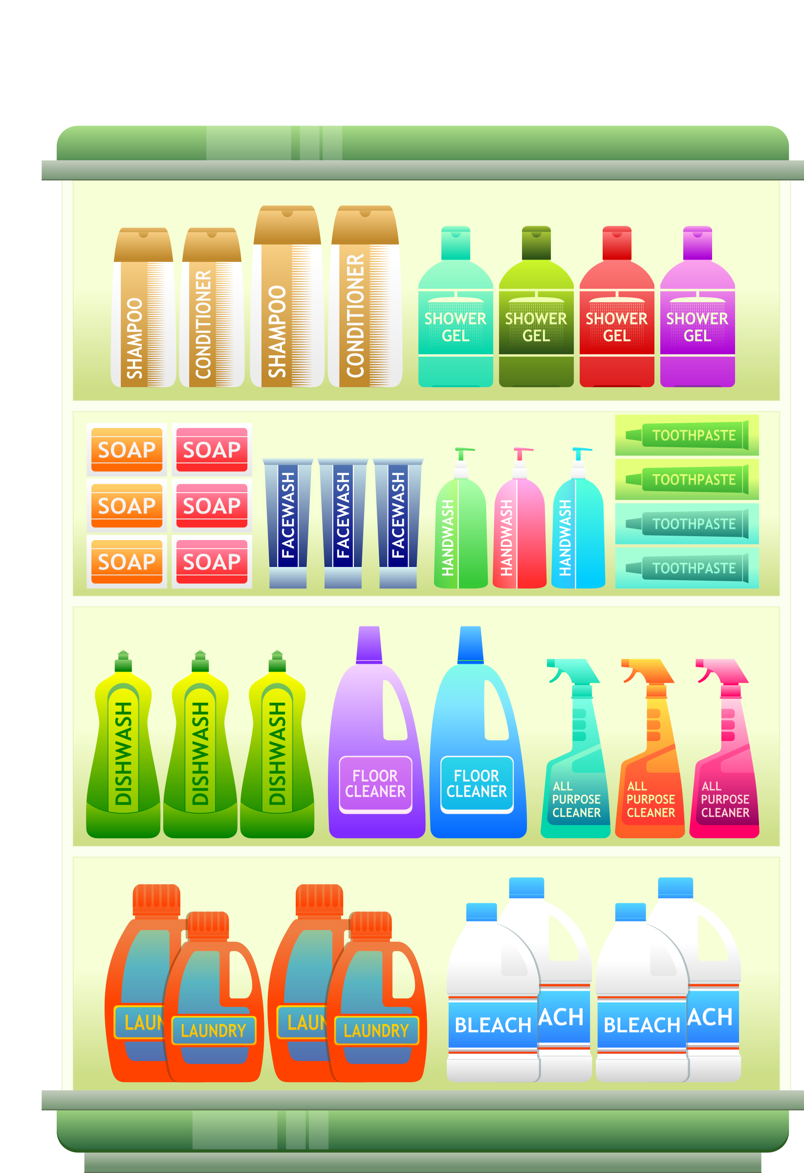 Supermarket shelf big image. Market clipart goods