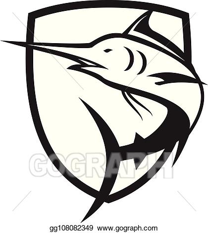 marlin clipart black and white