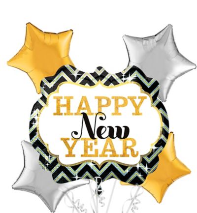 Marquee clipart black gold. Silver happy new year