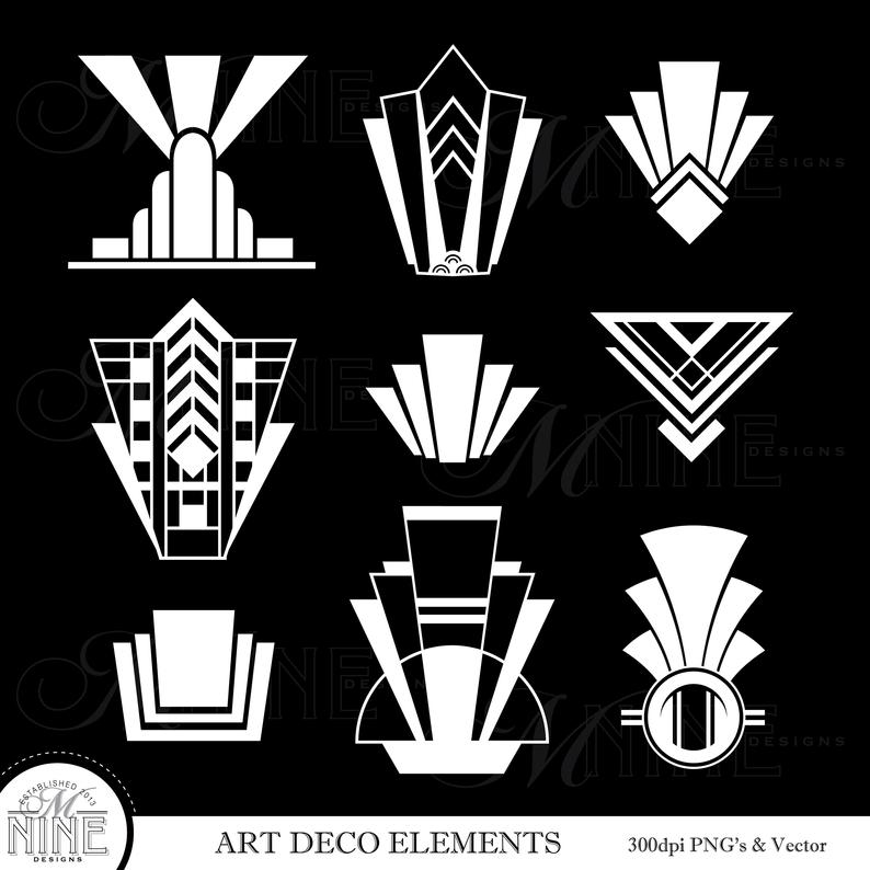 White art deco clip. Marquee clipart black gold