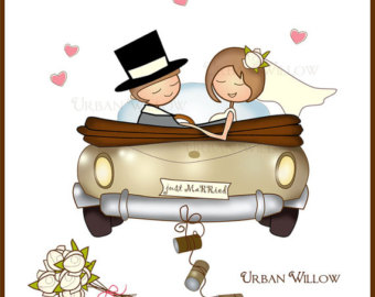 Marriage clipart honeymoon. Car wedding clip art