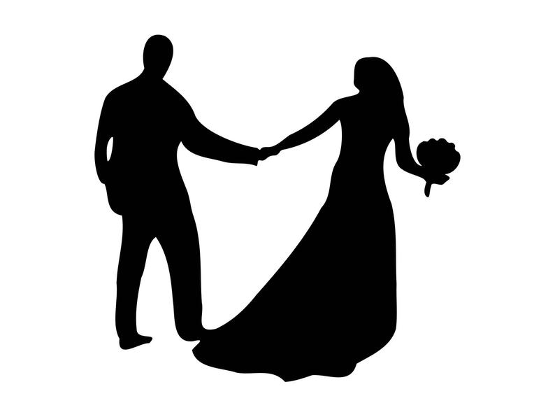 Marriage clipart silhouette, Marriage silhouette Transparent FREE for ...