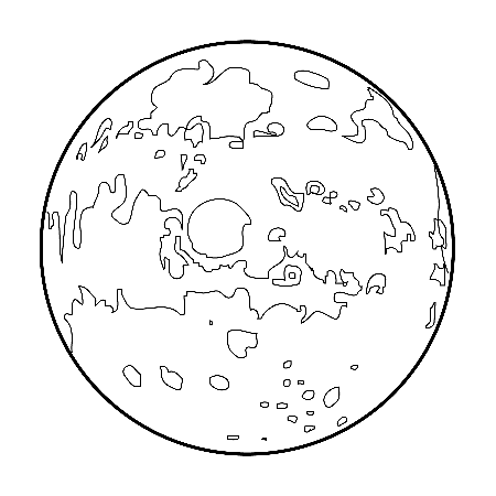 mars clipart black and white