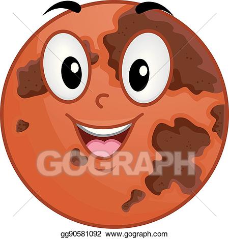 Mars clipart cute. Eps vector mascot red