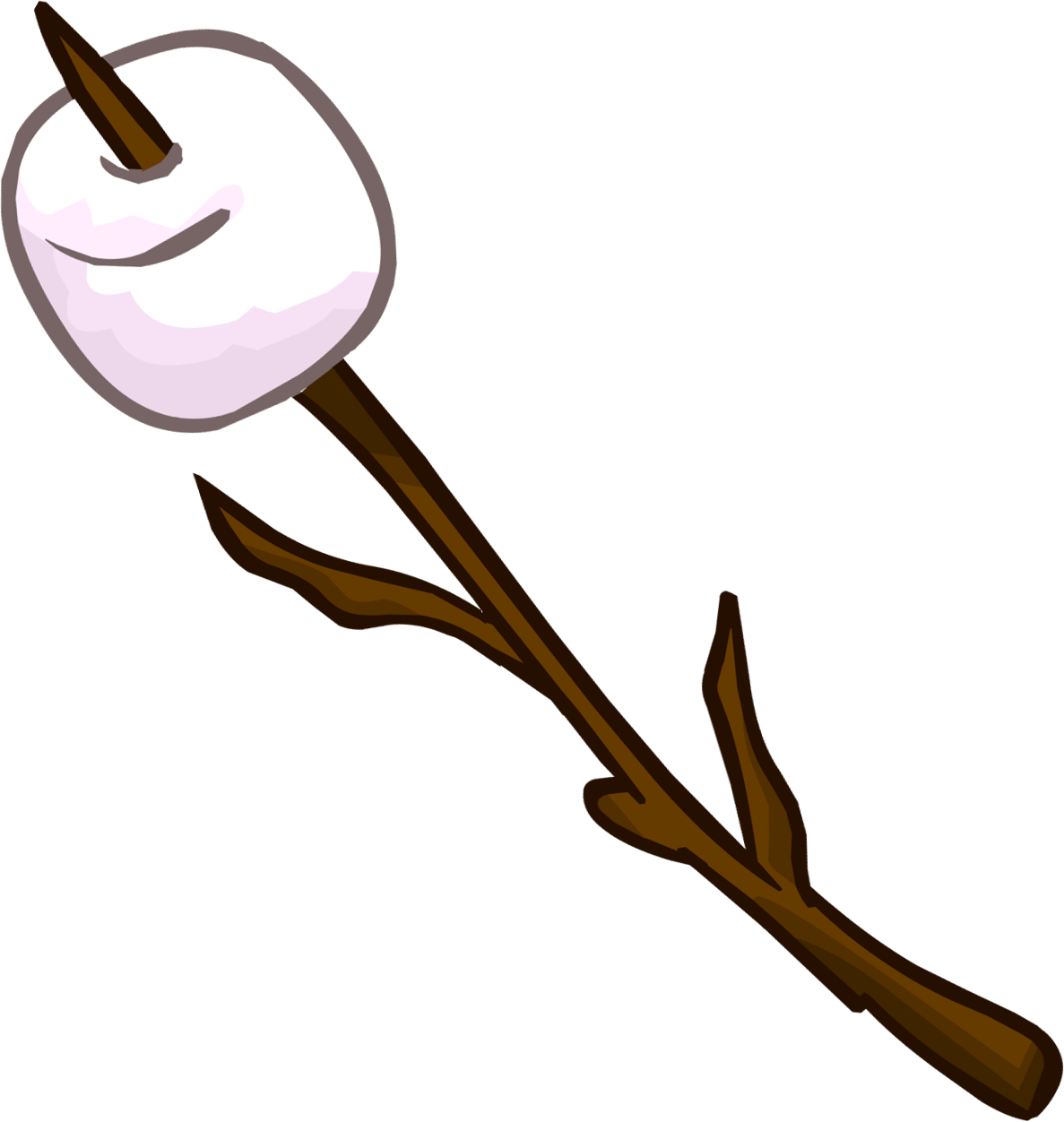 Marshmallow clipart. Pink on a stick