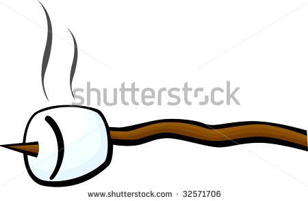 Marshmallow clipart burnt marshmallow. Roasted in a stick