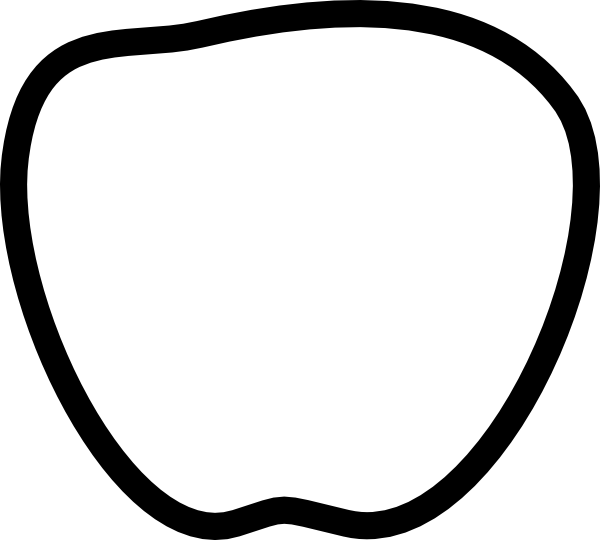 Marshmallow clipart outline. Apple black and white